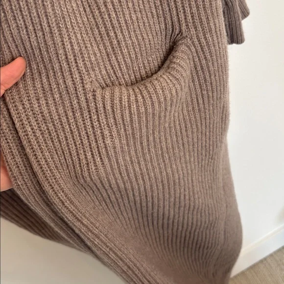Vince Wool Cashmere Open Front Ribbed Sweater Robe Cardigan